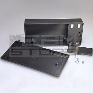 Contenitore 130x60x29 mm - custodia con portabatteria in ABS nero